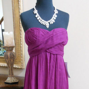 J CREW Strapless Silk Chiffon Taryn LONG Dress 4